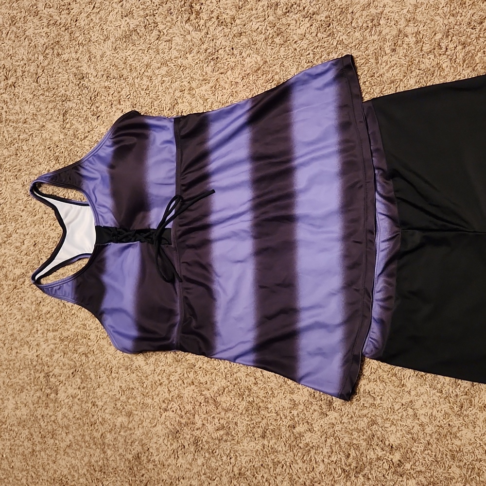 2 piece Bathing Suit, Racer Back Tankini Top and Long Shorts